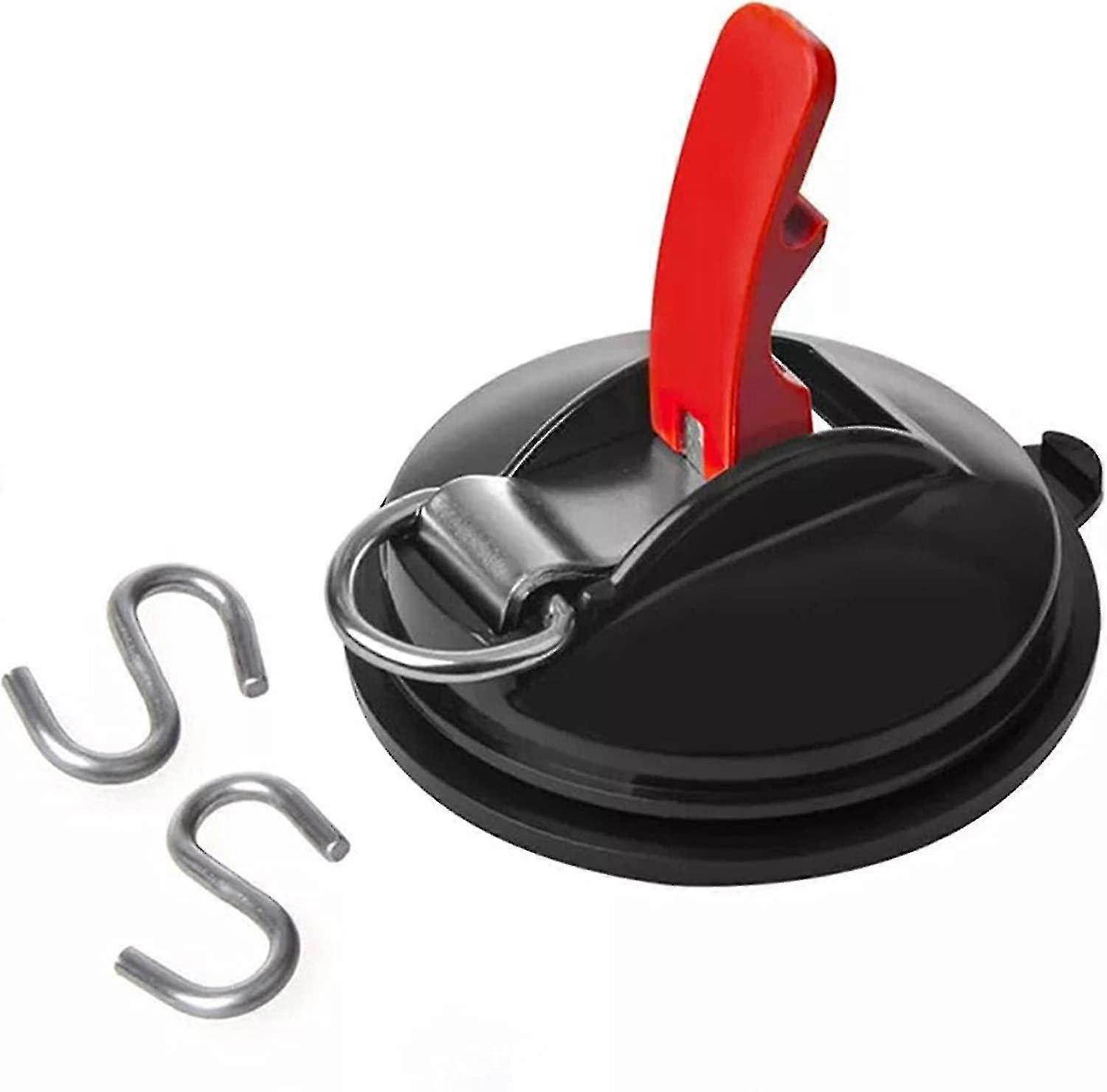 Vacuum Suction Anchor, Heavy Duty Suction Cup Hook with 2 Mounting Hooks, Strong Suction Wall Hook, Secure Suction Anchor for Wall