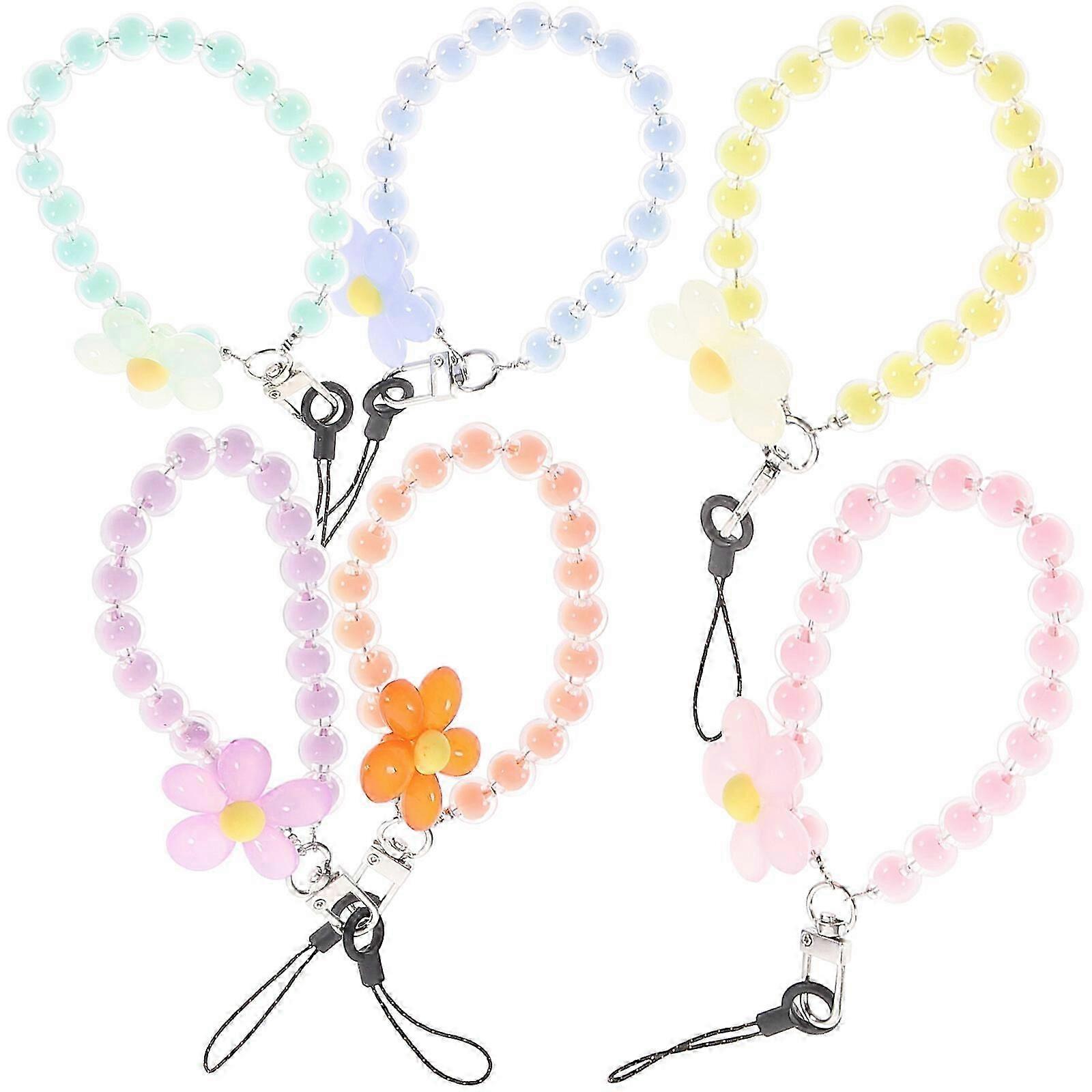 6pcs Phone Chain Bohemian Phone Charm Beaded Cellphone Charm Phone Chain Decor