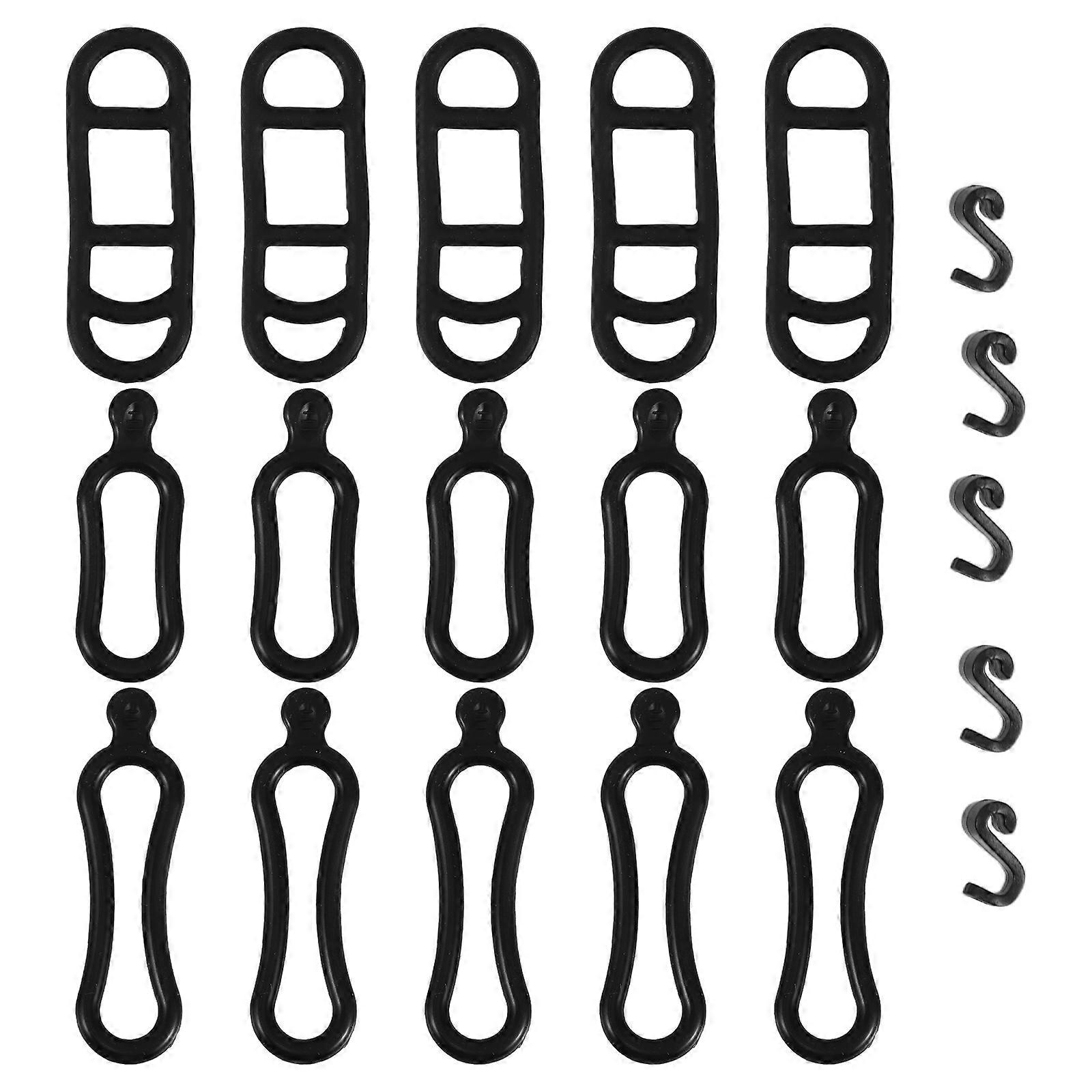 Bike Light Rubber Strap Secure Flashlight Easy Installation 20Pcs Black