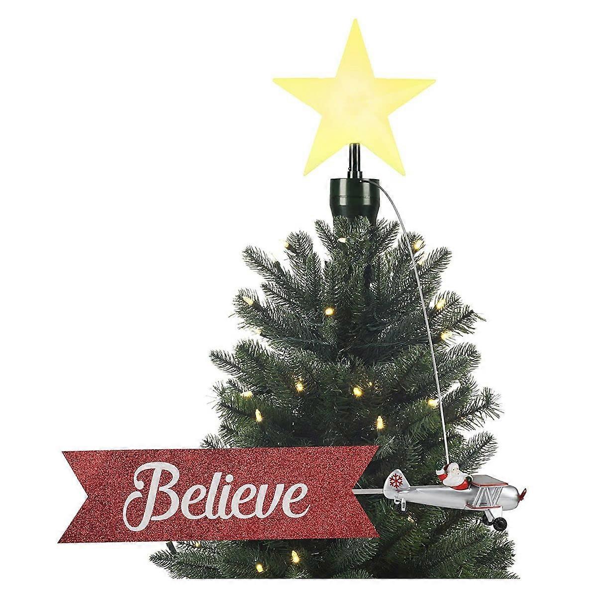 Christmas Tree Topper with Double Decker and Star Red Christmas Winter Tree Topper Traditional'