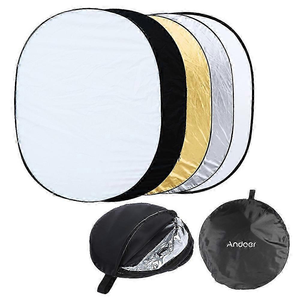 Andoer 35" * 47" / 90 * 120cm Oval 5 in 1 (Gold, Silver, White, Black, Translucent) Multi Portable Collapsible Studio Photo Photography Light Reflecto