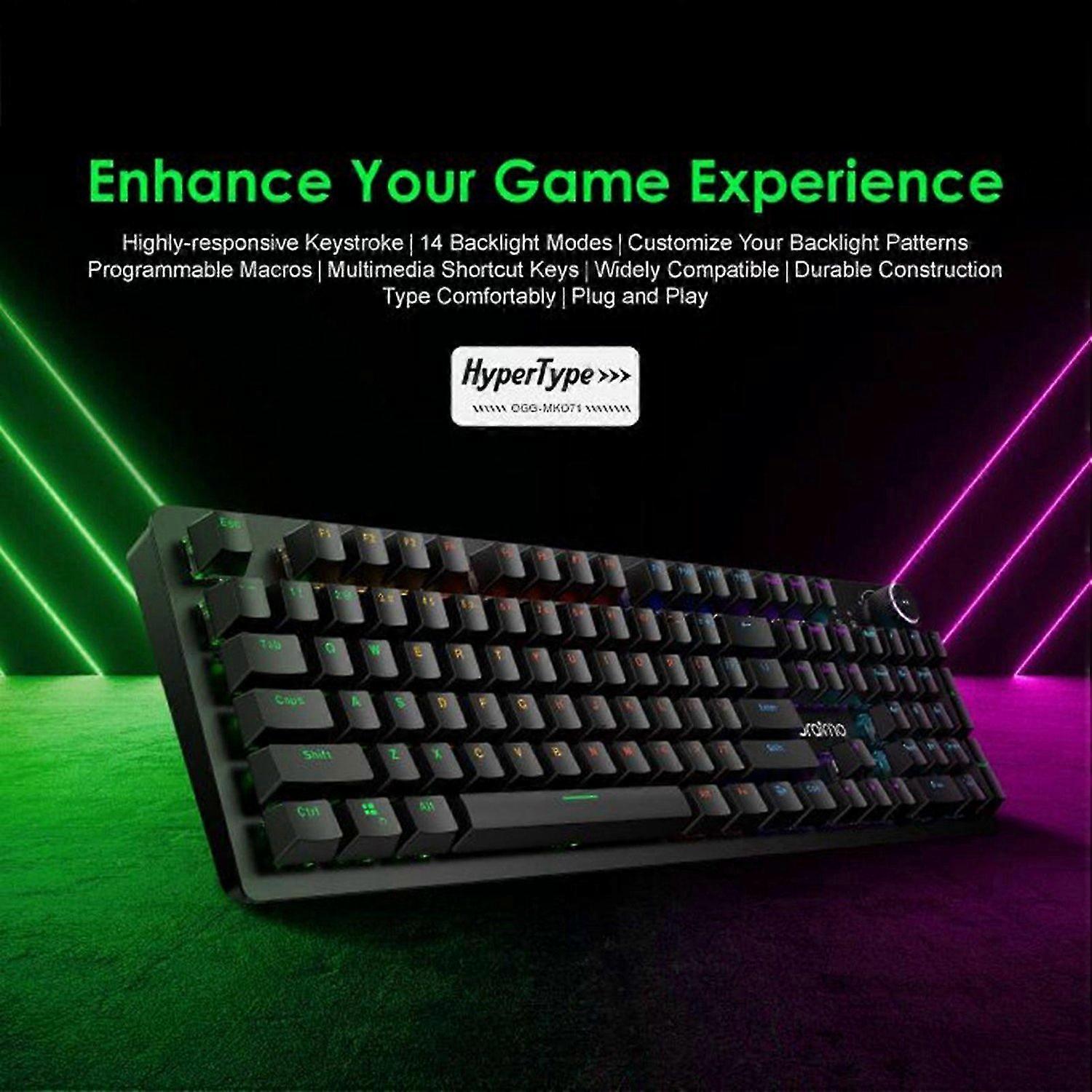 Oraimo OGG-MKD71 HyperType Programmable 14-Color Backlight Low Latency Wired Office & Gaming Mechanical Keyboard