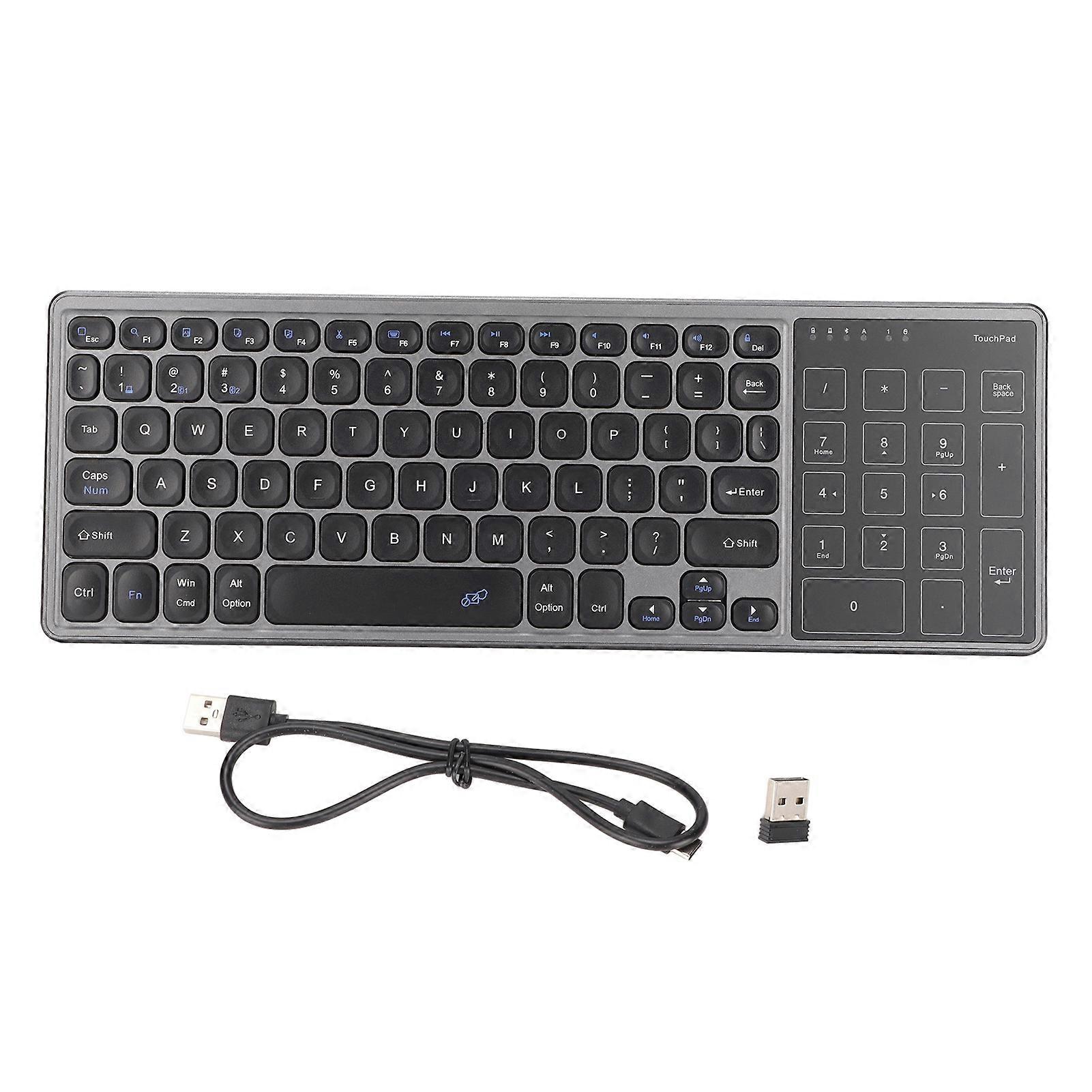 Touchpad Keyboard Numeric Touchpad 2.4G USB Receiver Plug and Play Wireless Keyboard with Touchpad