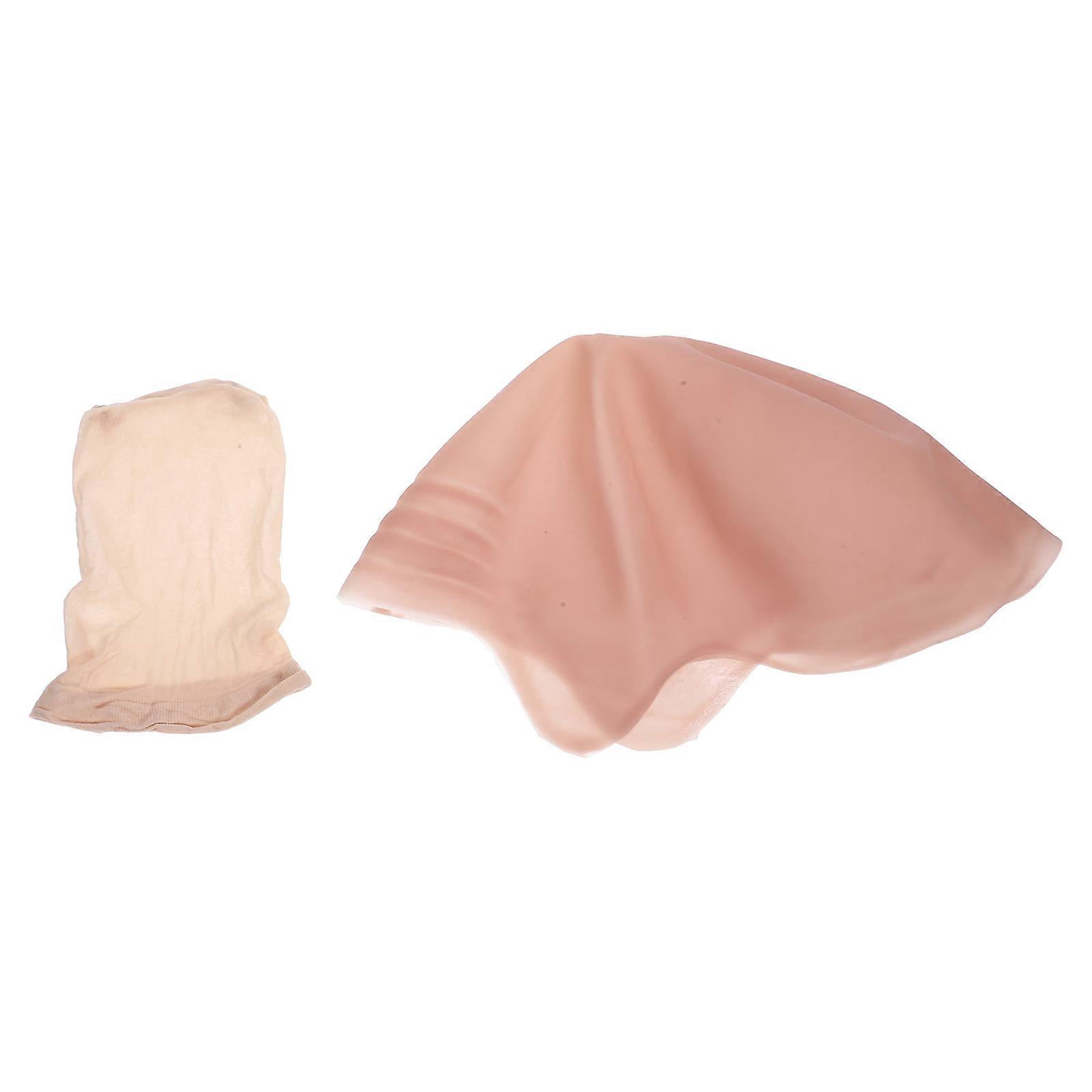 Bald Cap Makeup Kit Cosplay Prop Bald Caps Stage Plays Silicone Round Costume Accessory 1Set