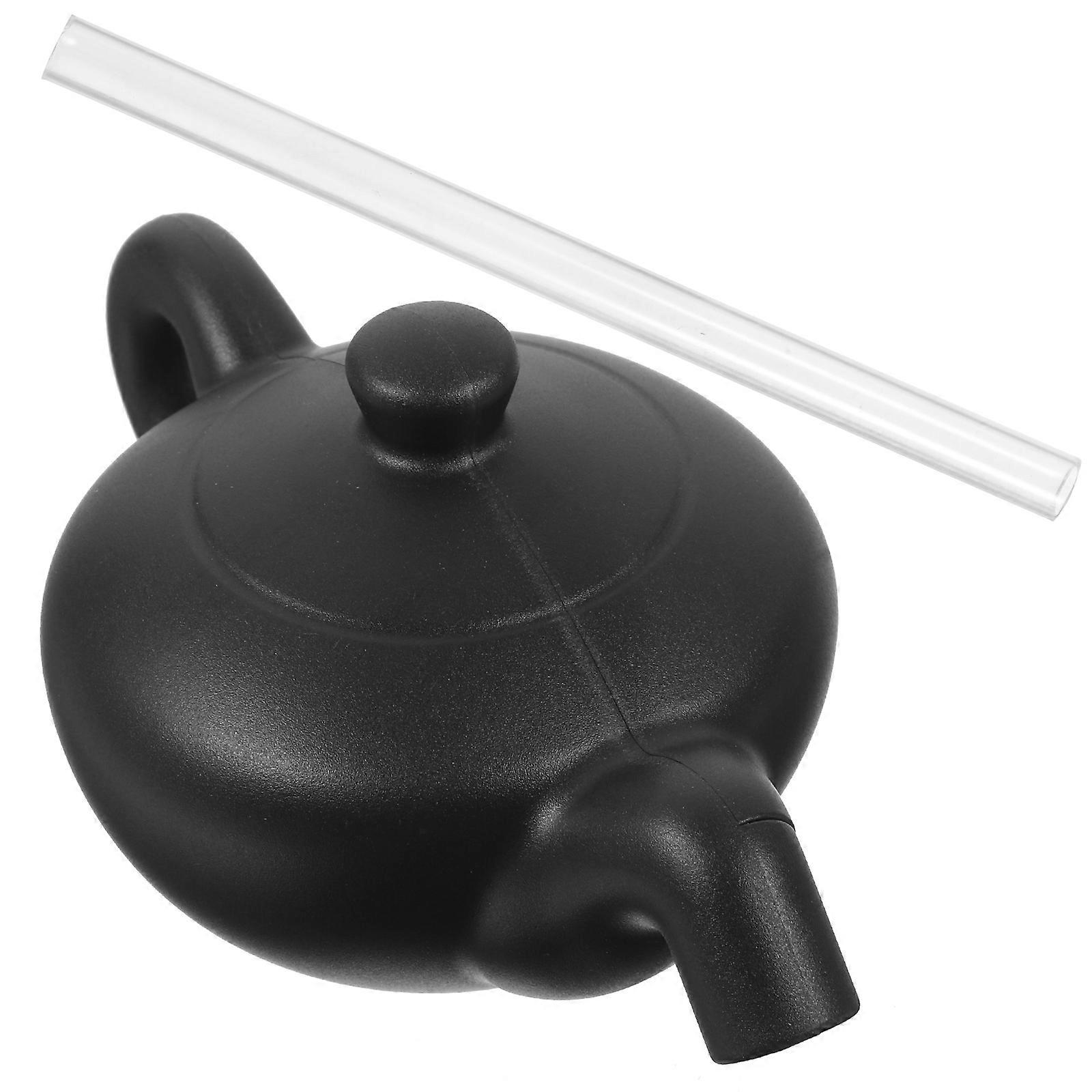 Ceramic Floating Teapot Tabletop Fountain with Support Tube – Invisible Flowing Water Feature for Indoor & Outdoor Home and Office Decoration