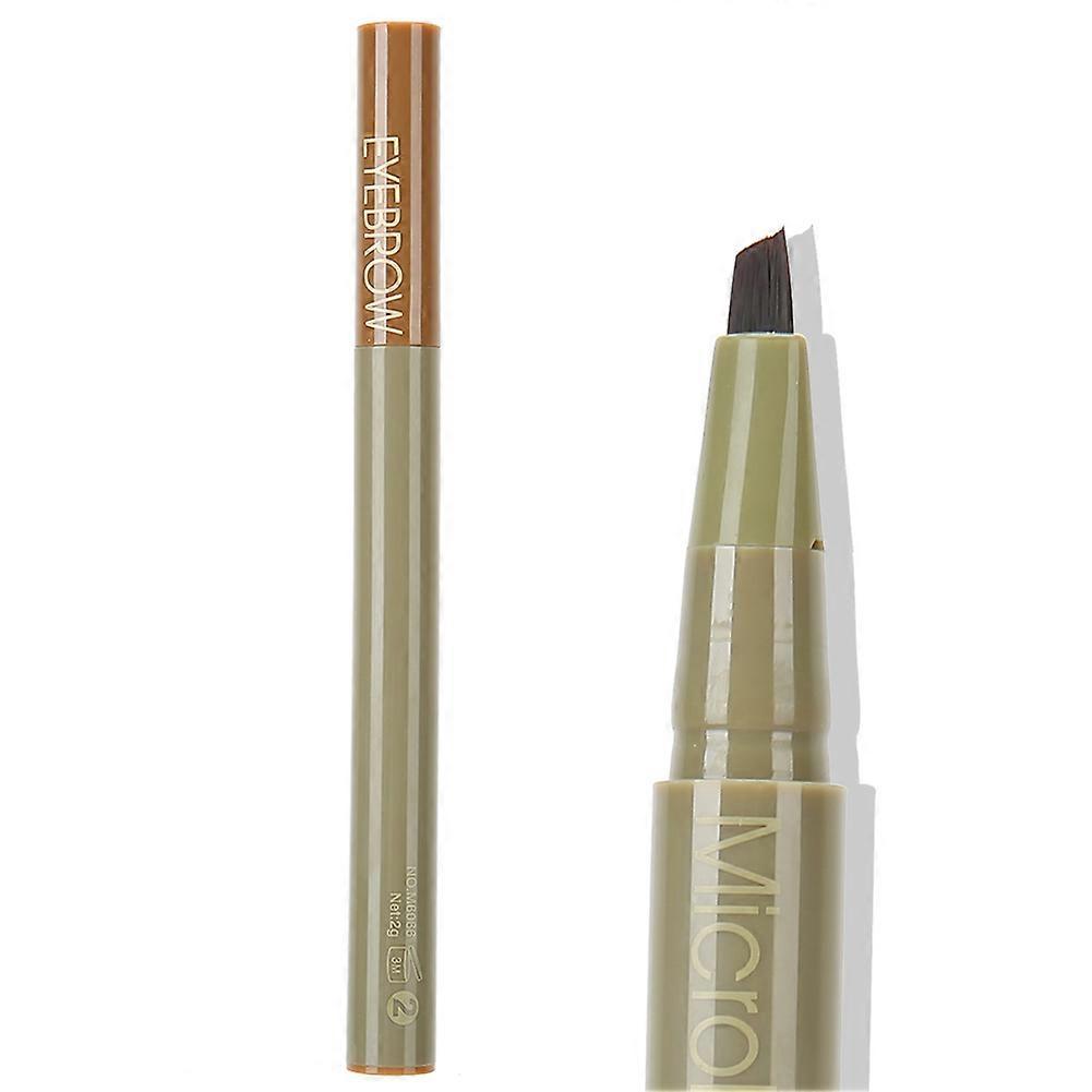 Portable Liquid Soft Hair Eyebrow Pencil Waterproof Long Lasting Eyebrow Pen (2# Brown)