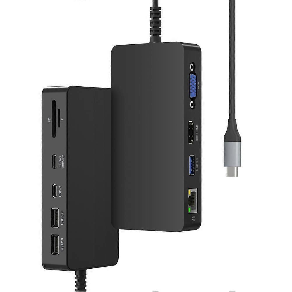 USB C Surface Dock with Power Supply-11 in 1 Docking Station Triple Display 2 HDMI+VGA for Surface Pro 11/10/9/8/X/7