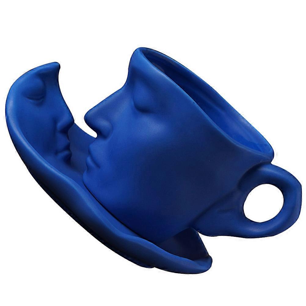 Ceramic Cup and Saucer Set for Coffee Drinking with Kissing Mug 260ml