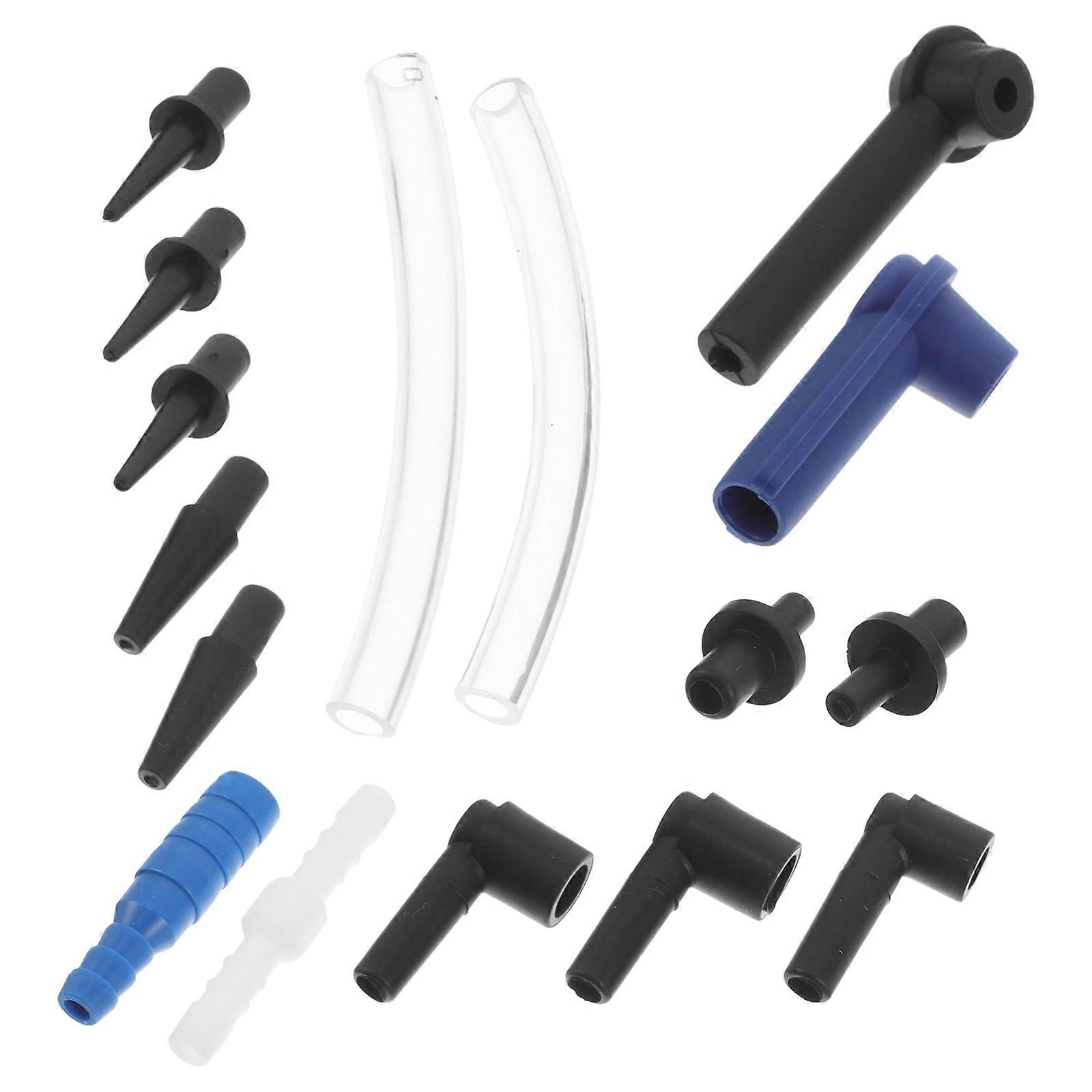 16 Piece Brake Fluid Connector Kit – Rubber Brake Bleeder Adapters for Cars & Motorcycles, Leak Proof Hose Fittings for Easy Use