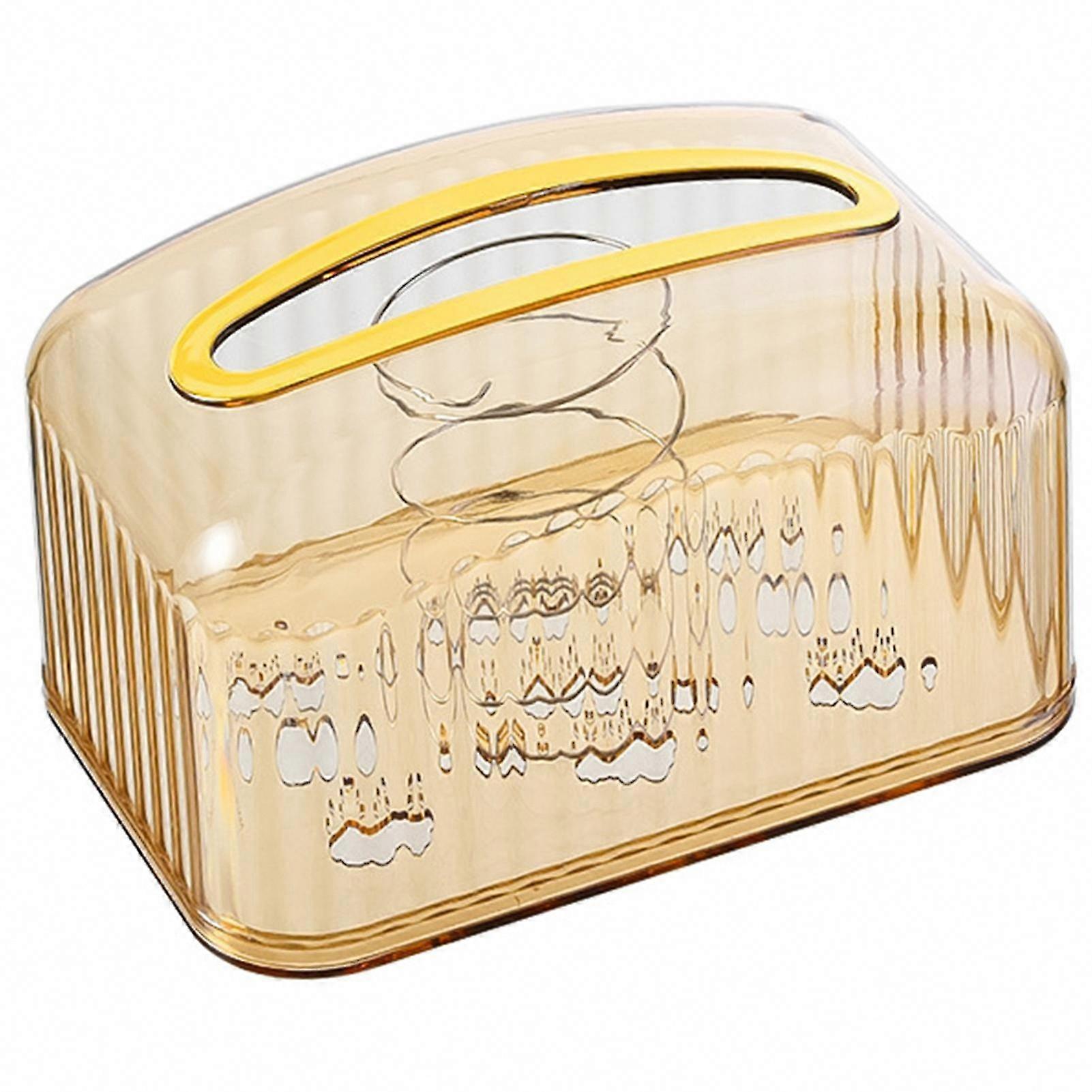 Durable Clear Plastic Tissue Box Roll Dispenser for Bathroom Countertop Use