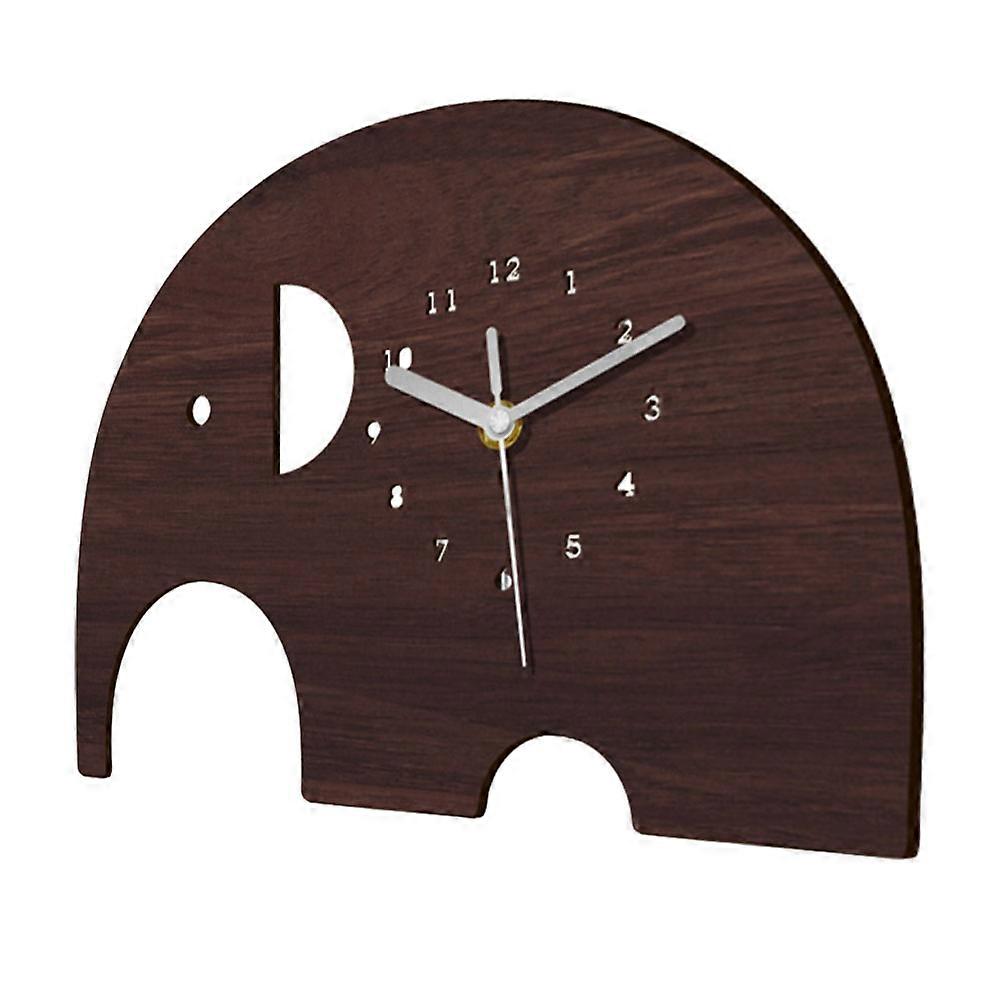 Kaffe tecknad elefant väggklocka för barnrumsinredning med syntetiskt material 8,5 tum