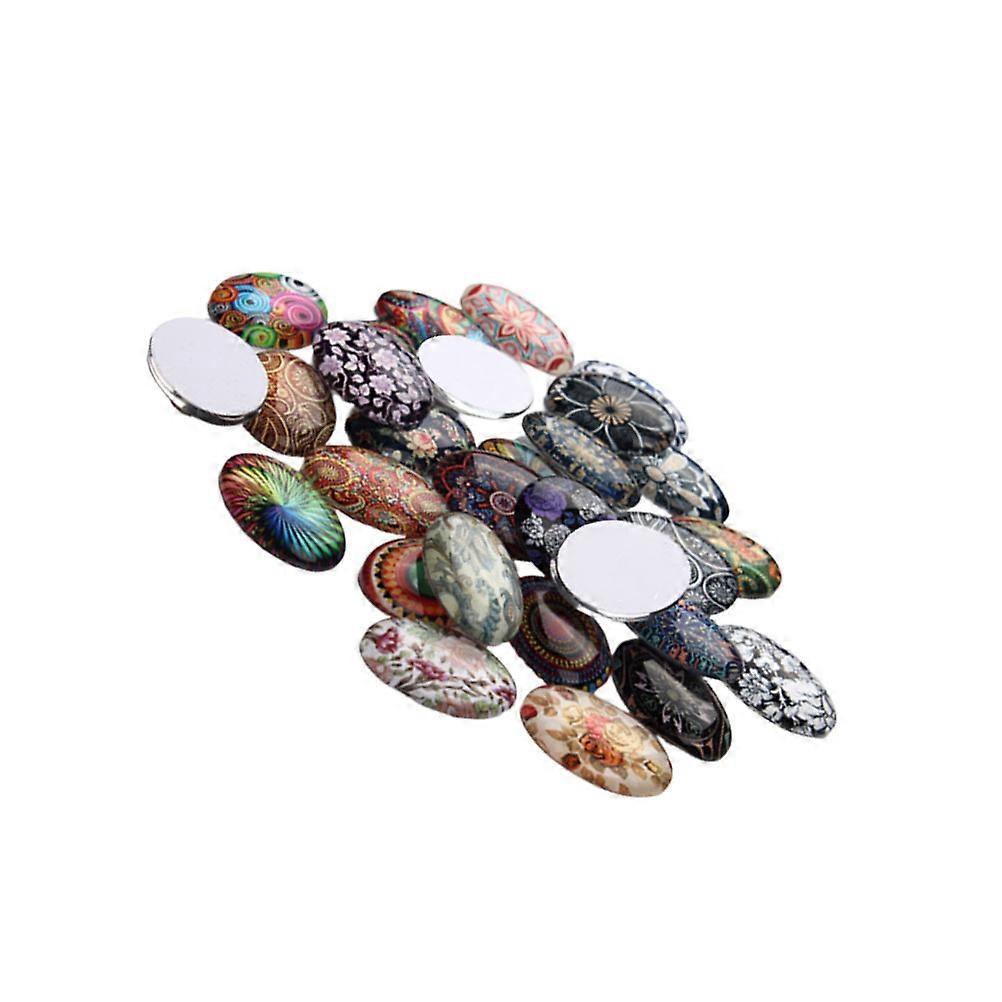 Jewelry Making Accessories Gemstone Oval Glass Patch Transparent 2.5X1.8cm Flatback Easy to Stick 20Set For Diy Craft Home Decoration Scrapbooking