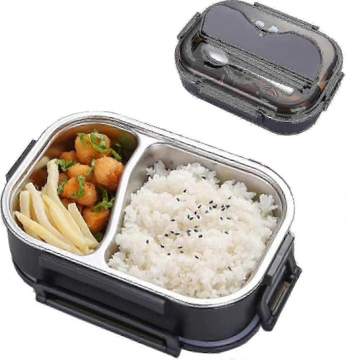 Auslaufsichere Thermo-Lunchbox aus Edelstahl 304 für Erwachsene - Bento Lebensmittelbehälter für Männer und Frauen