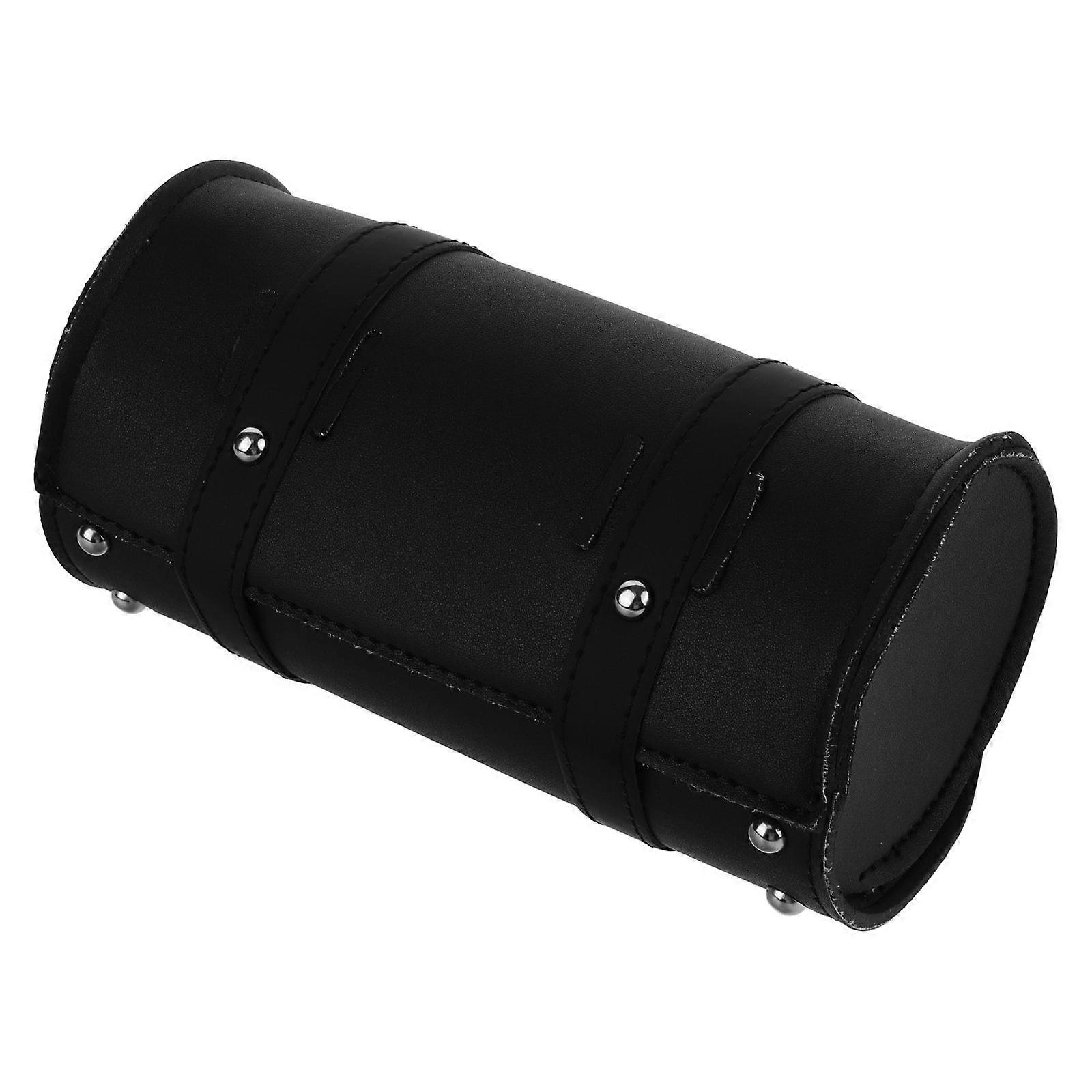 Durable Artificial Motorcycle Handlebar Bag for Storage with Ample Space Black Fits All Models 10.5x6.5x5.5in