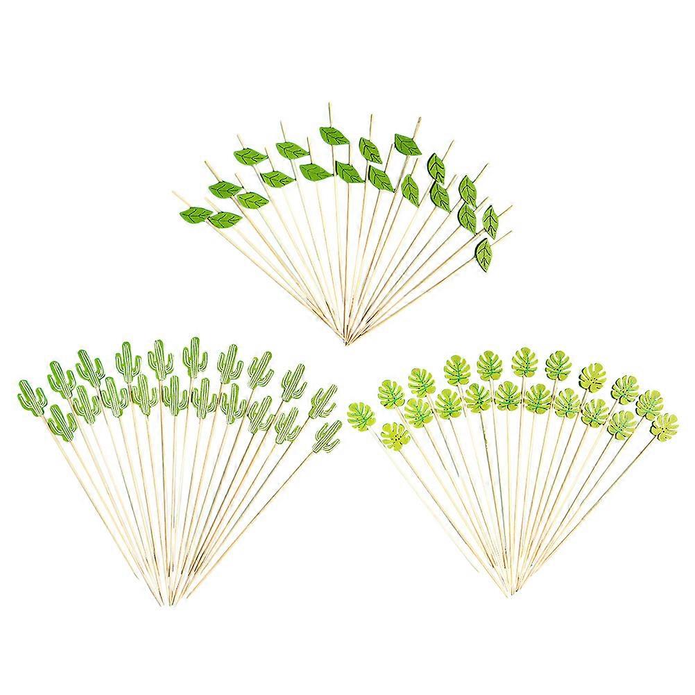 Cocktail Picks for Decoration with Synthetic Material Green Color Small Size Lightweight Easy to Store and Carry 60pcs