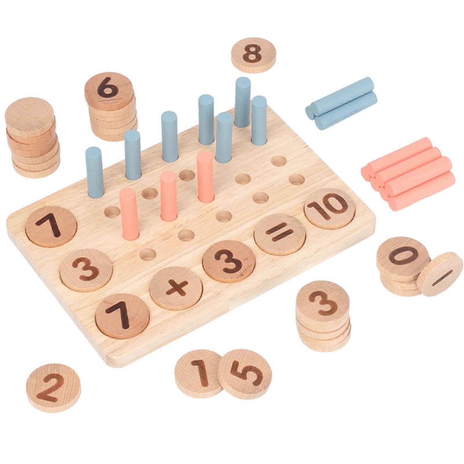 Educational Wooden Pegboard Toy for Teaching Numbers and Arithmetic to Kindergarten Children Early Learning Math Toy