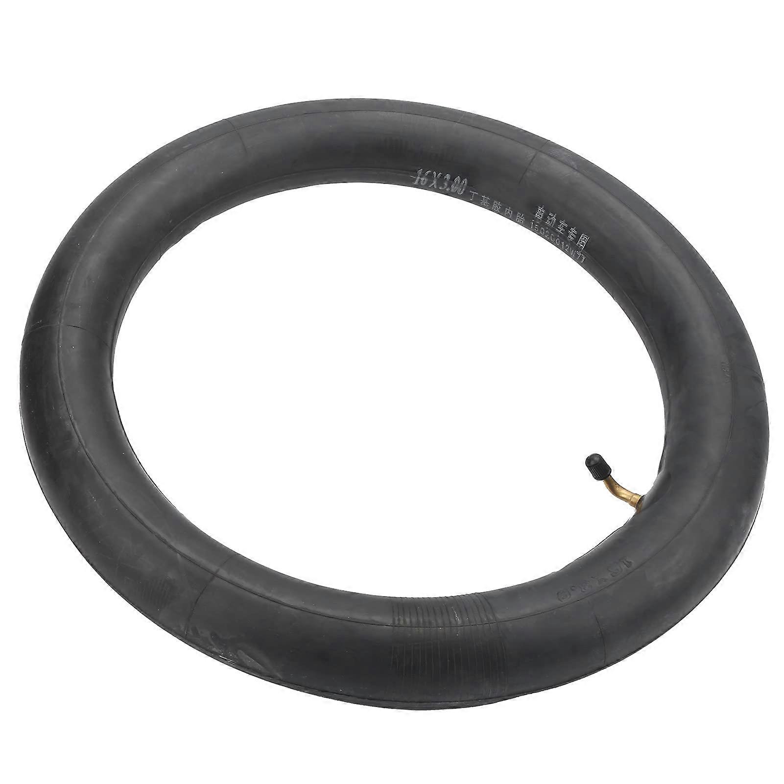 Internal rubber tube 16x3.0 with bent valve for electric bicycle, suitable for 16 x 3.0 inch tires.