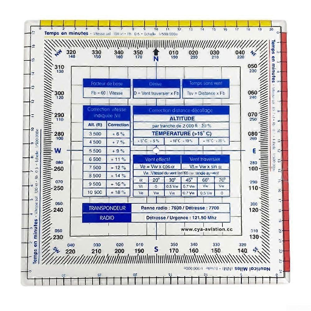 Flight Protractor, Aviation Navigation Ruler, Plastic Drawing Instrument, Map Direction Tool, Multifunction Gauge