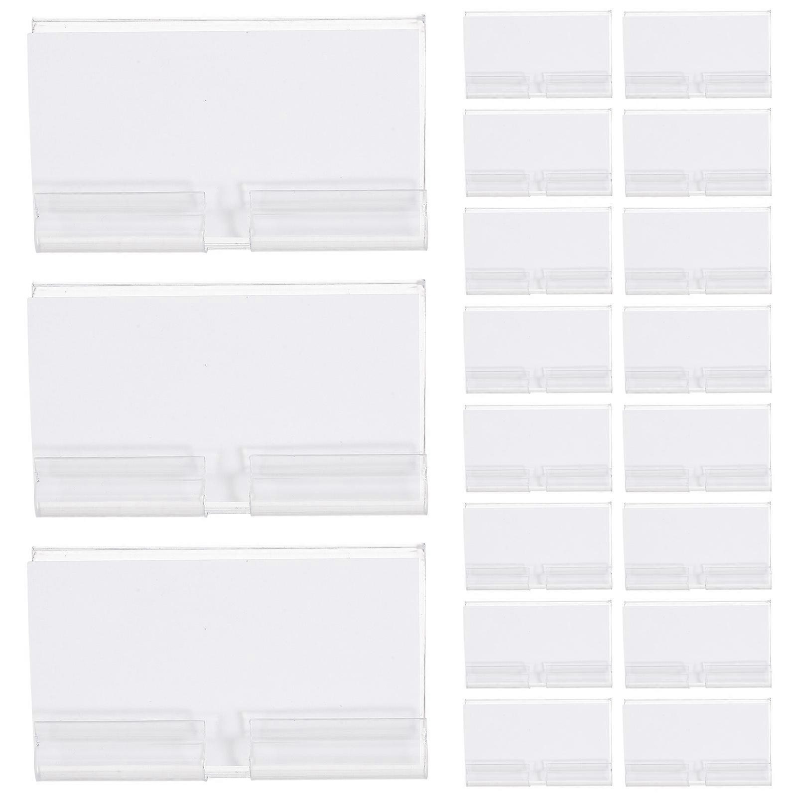 50 Sets Wire Shelf Label Holders Clear Signs Tag Ticket Holders