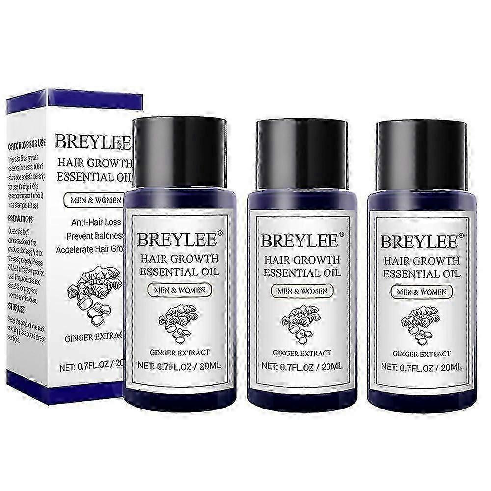 1-3PCS Breylee Soins Capillaires Anti-alopécie Huile Essentielle Soins Capillaires 20ml