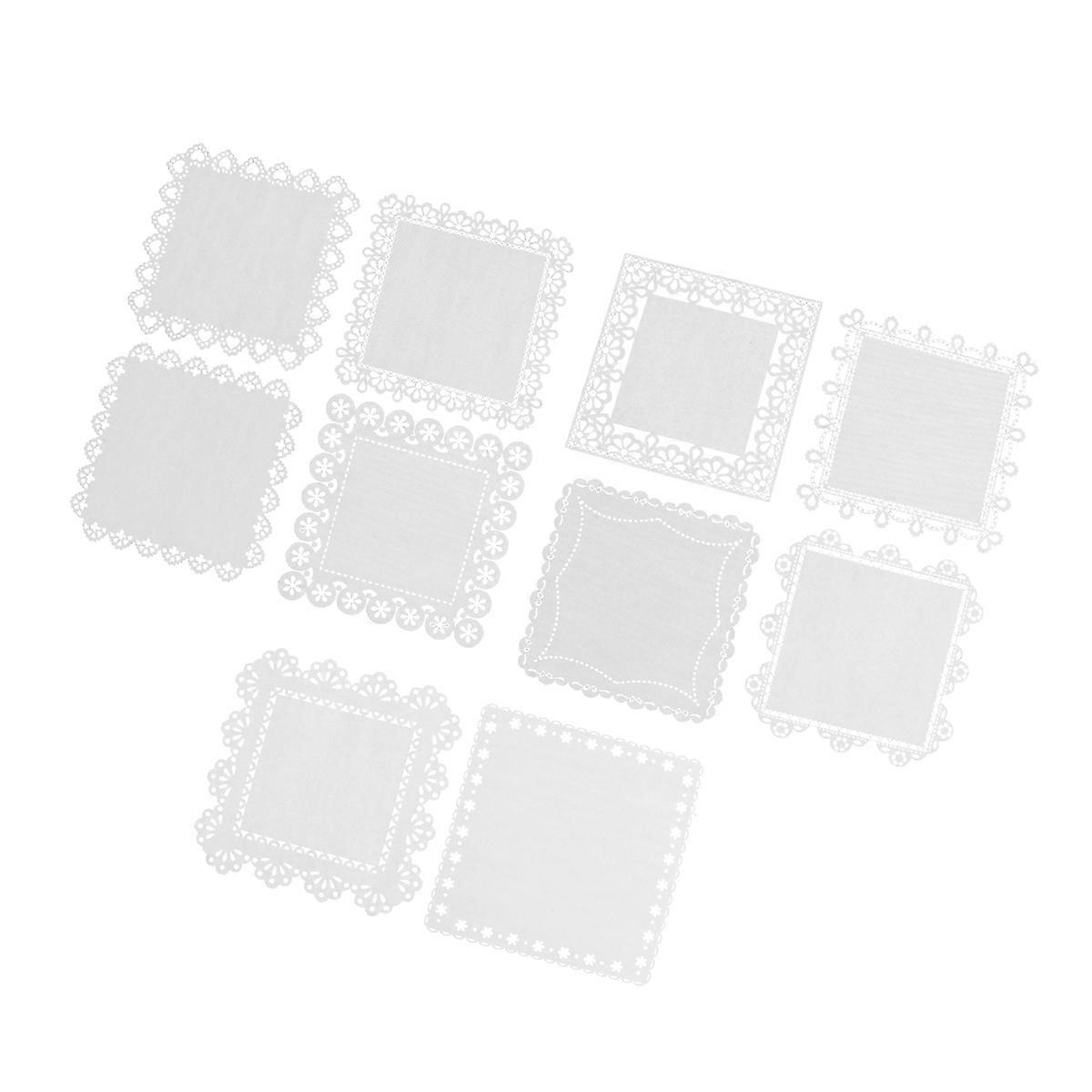 White Decorative Craft Paper 10Pcs Hollow Out Lace Paper Perfect For Scrapbooking And Diary Making For Students