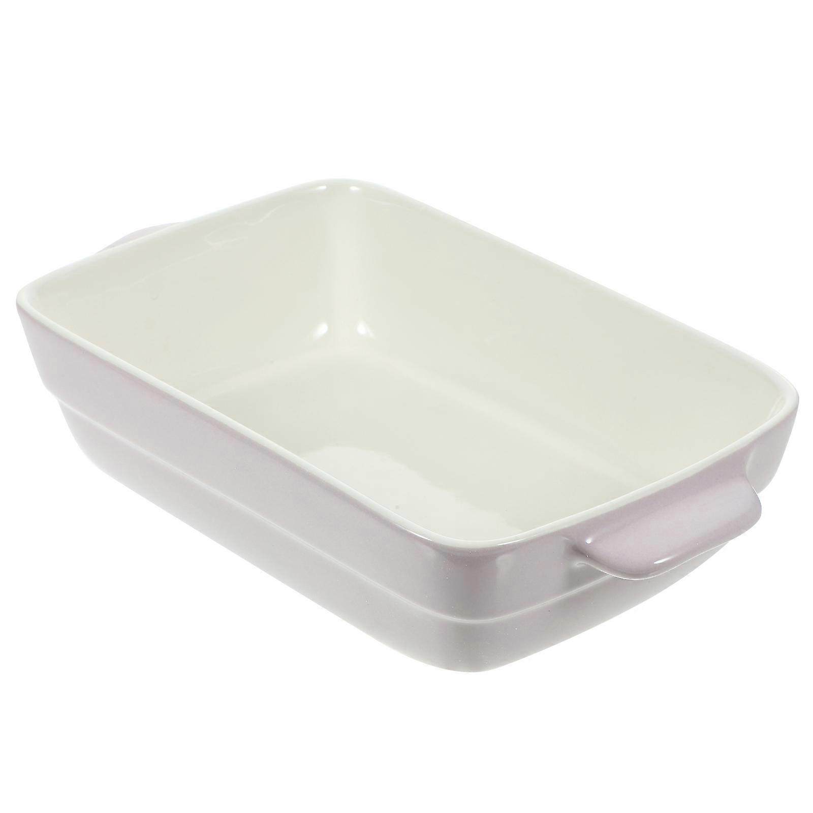 White Ceramics Baking Pan with Nonstick Coating for Easy Cleanup Great for Baking Use 9.84 x 6.30 inches