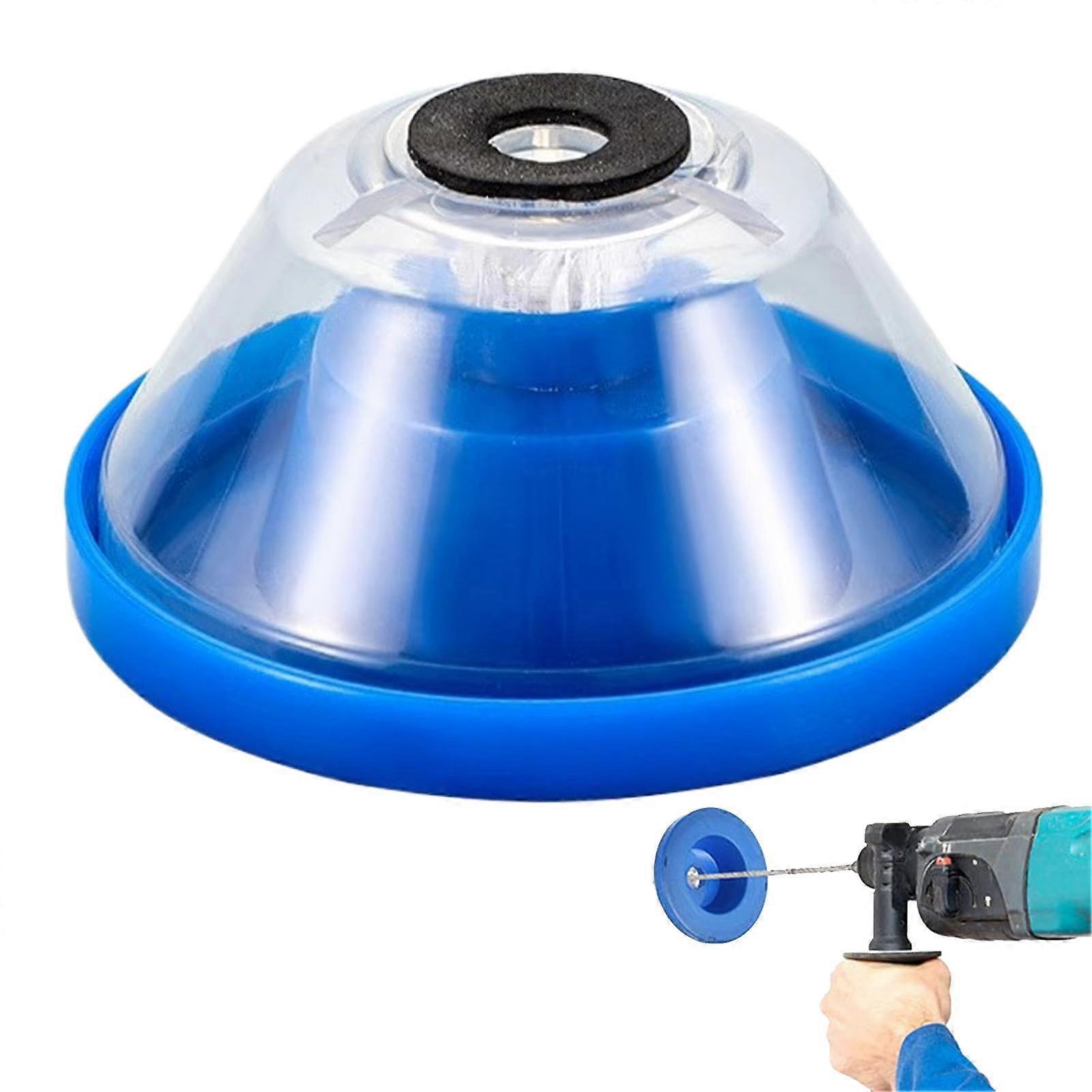 Drill Dust Collector with Dust Tray for Hole Saws, Short Blue Multifunctional Saw Dust Container, Compatible with Various Drills