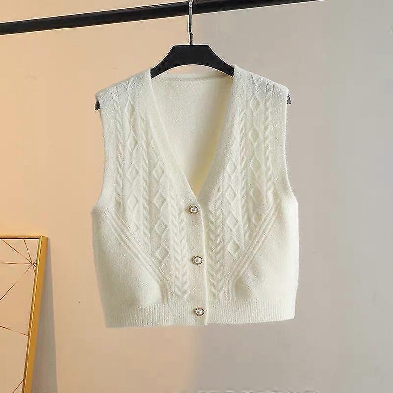 Spring and Autumn Knitted vest cardigan for women layered V-neck camisole slim fit sweater jacket for women sweater