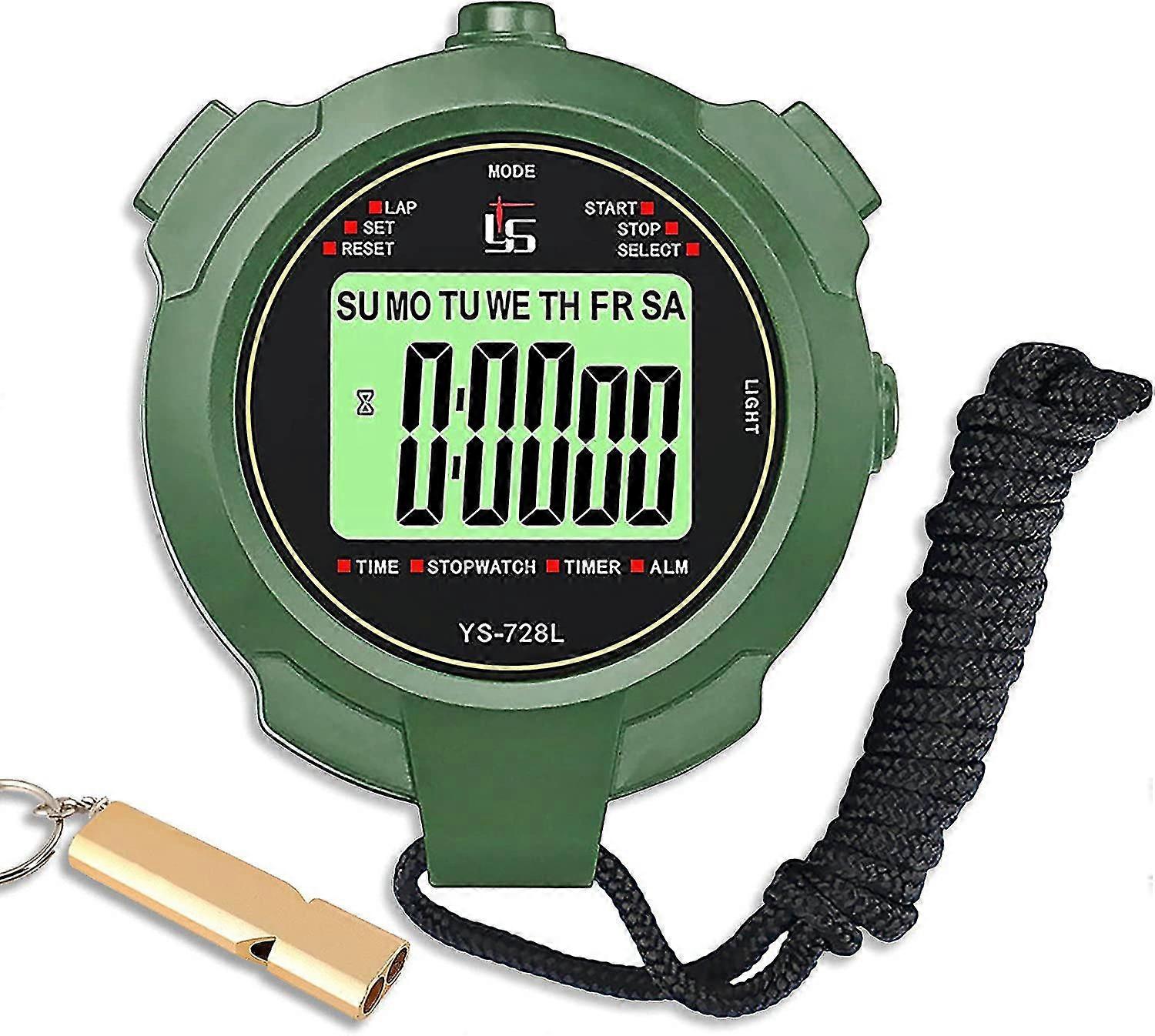Stopwatch with Whistle, Professional 2 Memory Stopwatch with Mute and Light Function for Sports