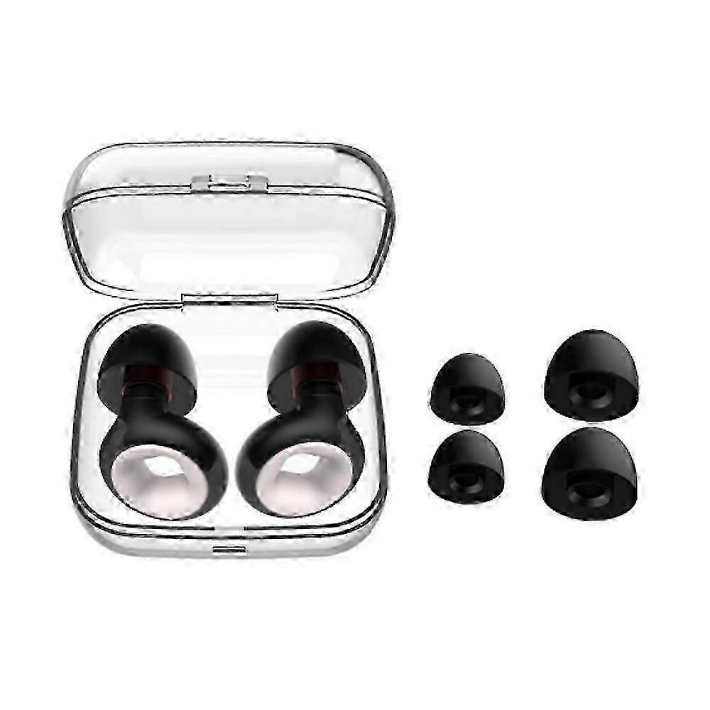Artevive Reusable Silicone Ear Plugs for Noise Reduction, Sleep & Motorcycle - Black