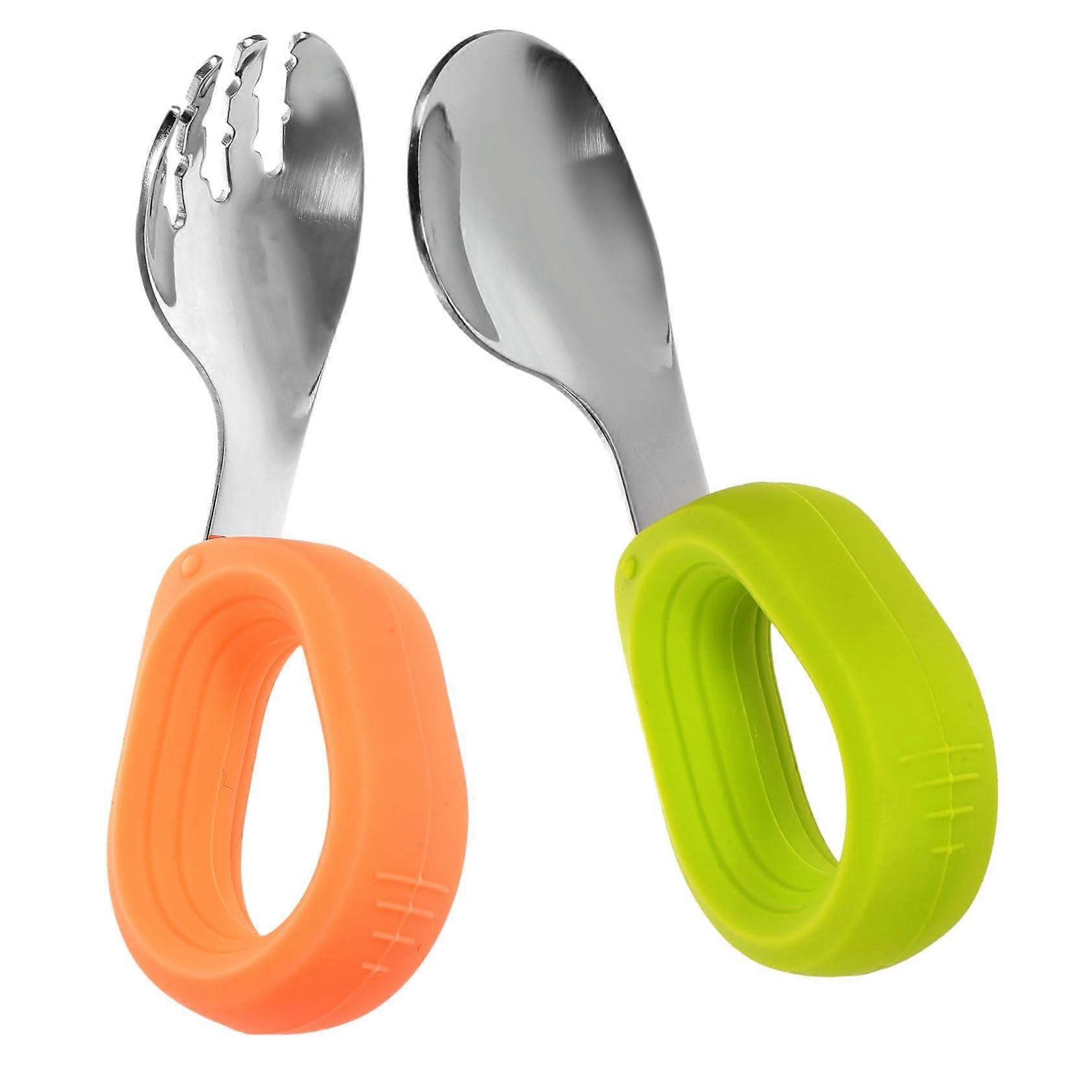 Baby Cutlery Set for Toddlers - Ergonomic Spoon and Fork for Safe Self-Feeding, BPA-Free, Easy Grip Design