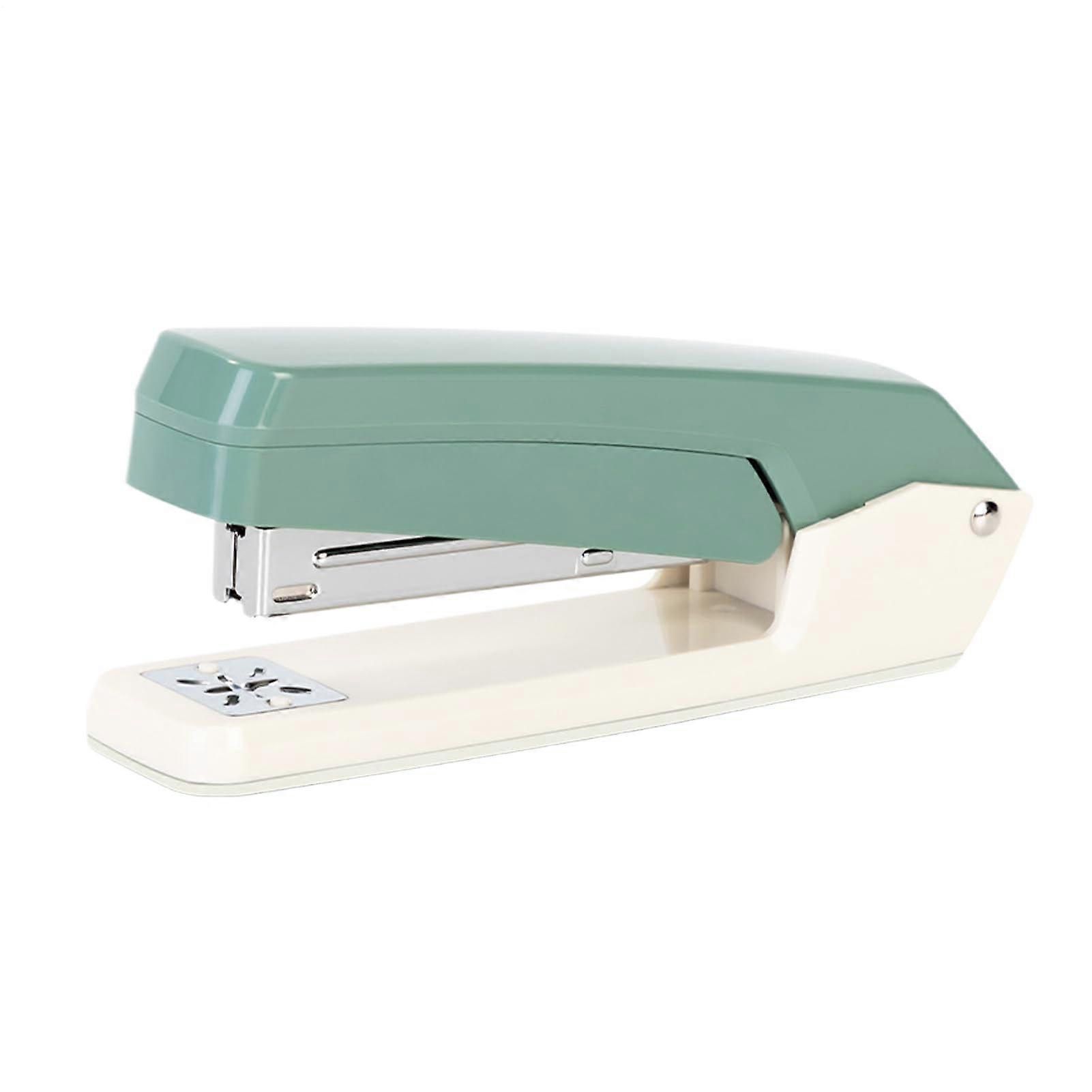 Desk Stapler, Long Sleeve Stapler, 360 Degree Rotating School Supplies for Bookbinding, Crafts, Warehouse, Home Teacher, Classroom Green