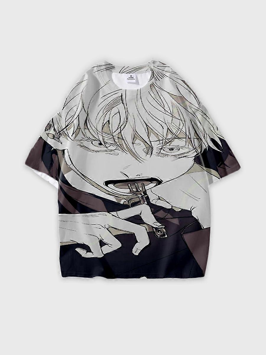 T-shirt round neck Character Pattern loose short sleeve P1490