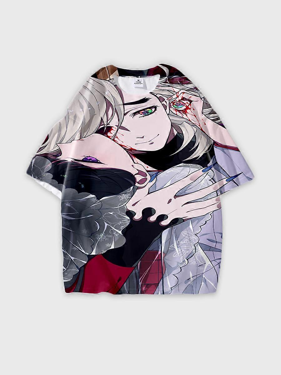 T-shirt round neck Character Pattern loose short sleeve P282