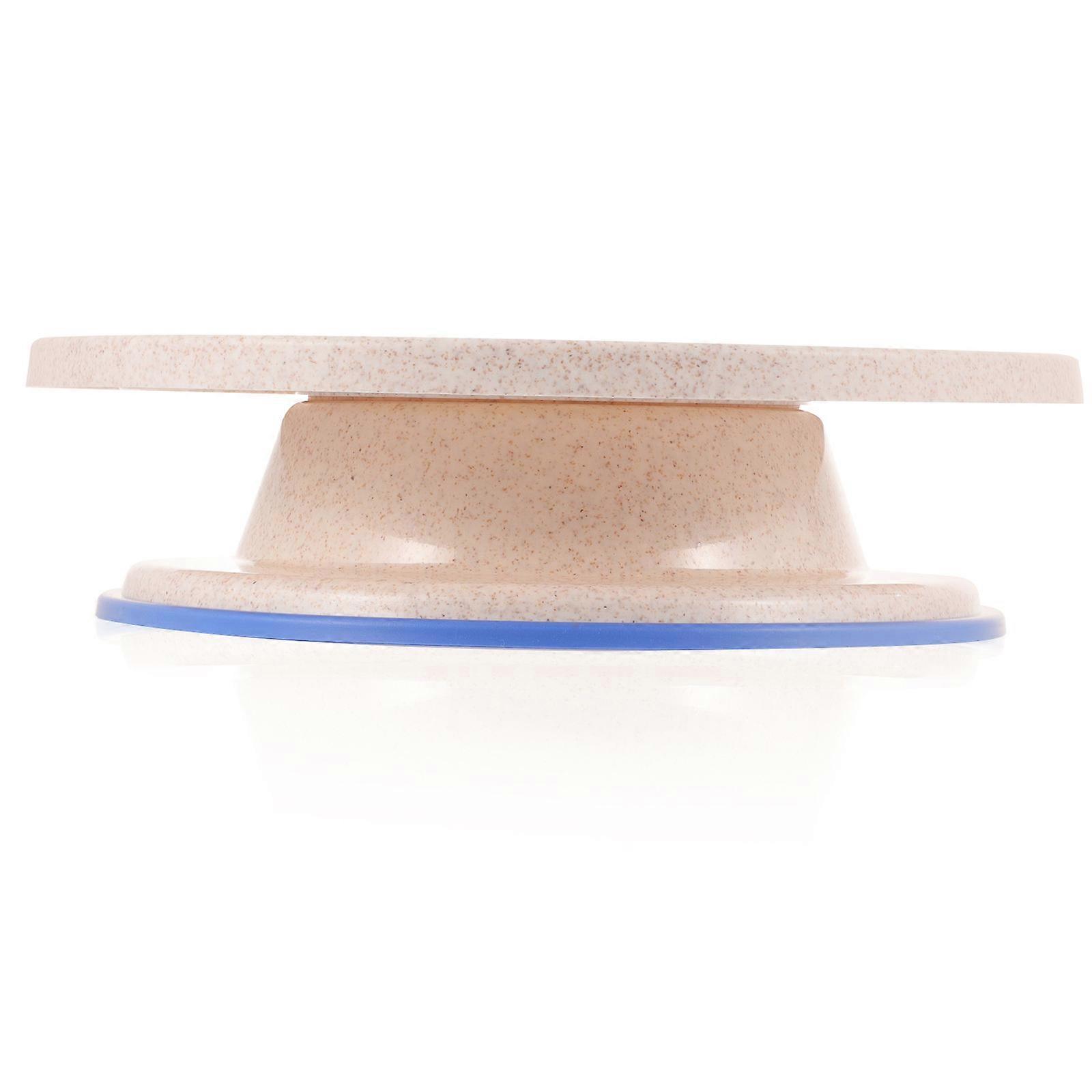 Professional Beige Cake Decorating Turntable Made of PP Material for Baking Use 360 Degree Rotation