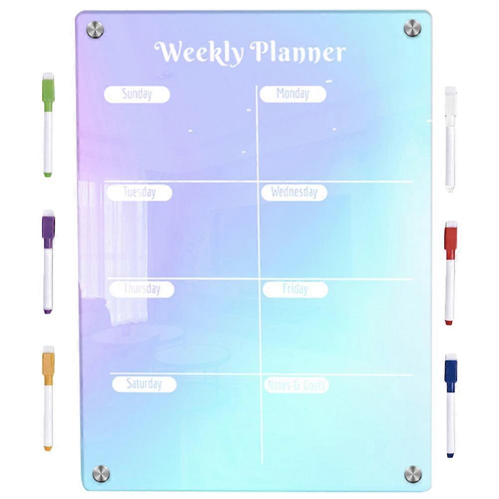 Magnetic Planning Board Dry Erase Refrigerator Board Kitchen Organization Eraseable Rectangular 1Set