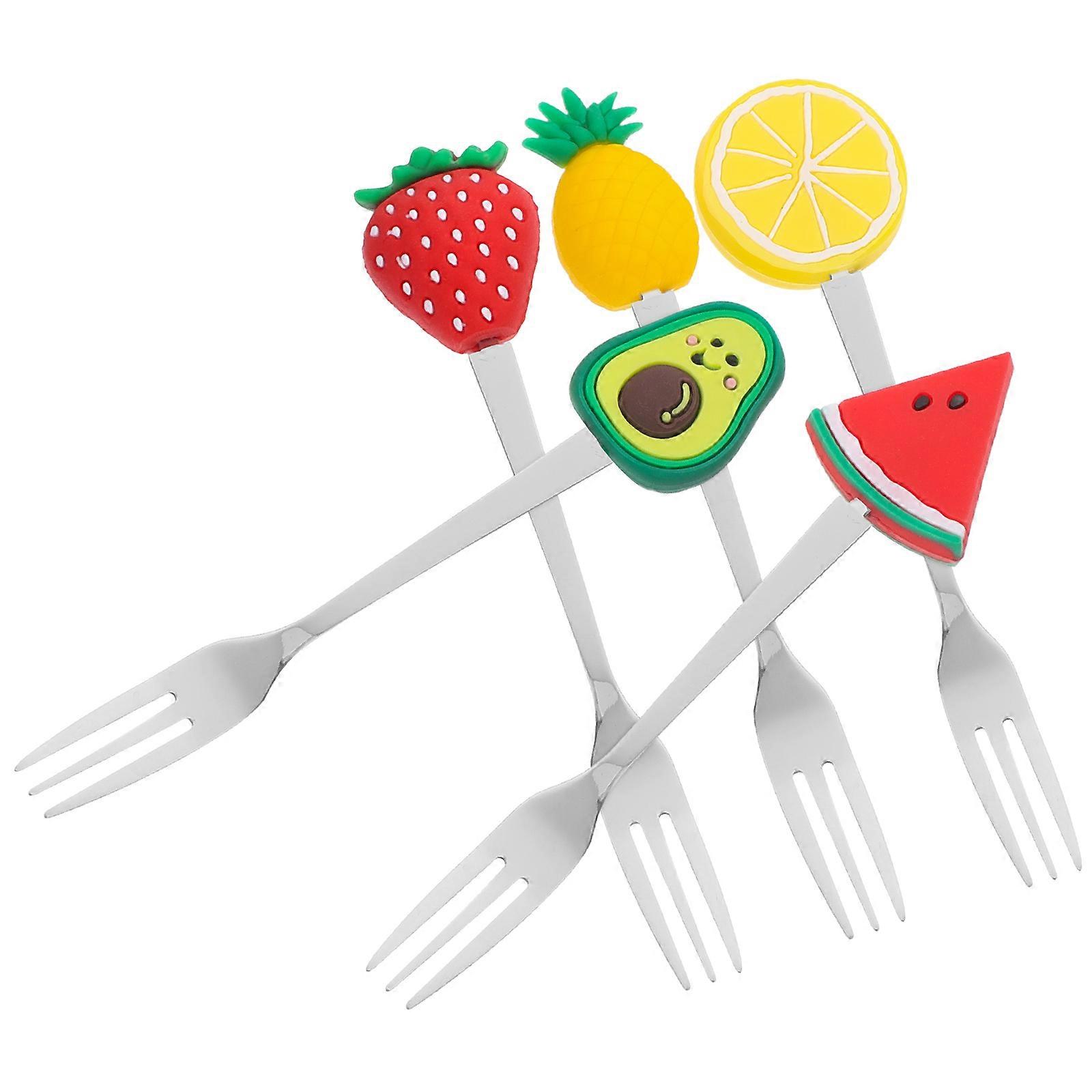 Fruit Picker Dessert Pick Cartoon Shape Cafe Party Decorative Cupcake Pick 12.50X1.30X1.00CM 5Pcs