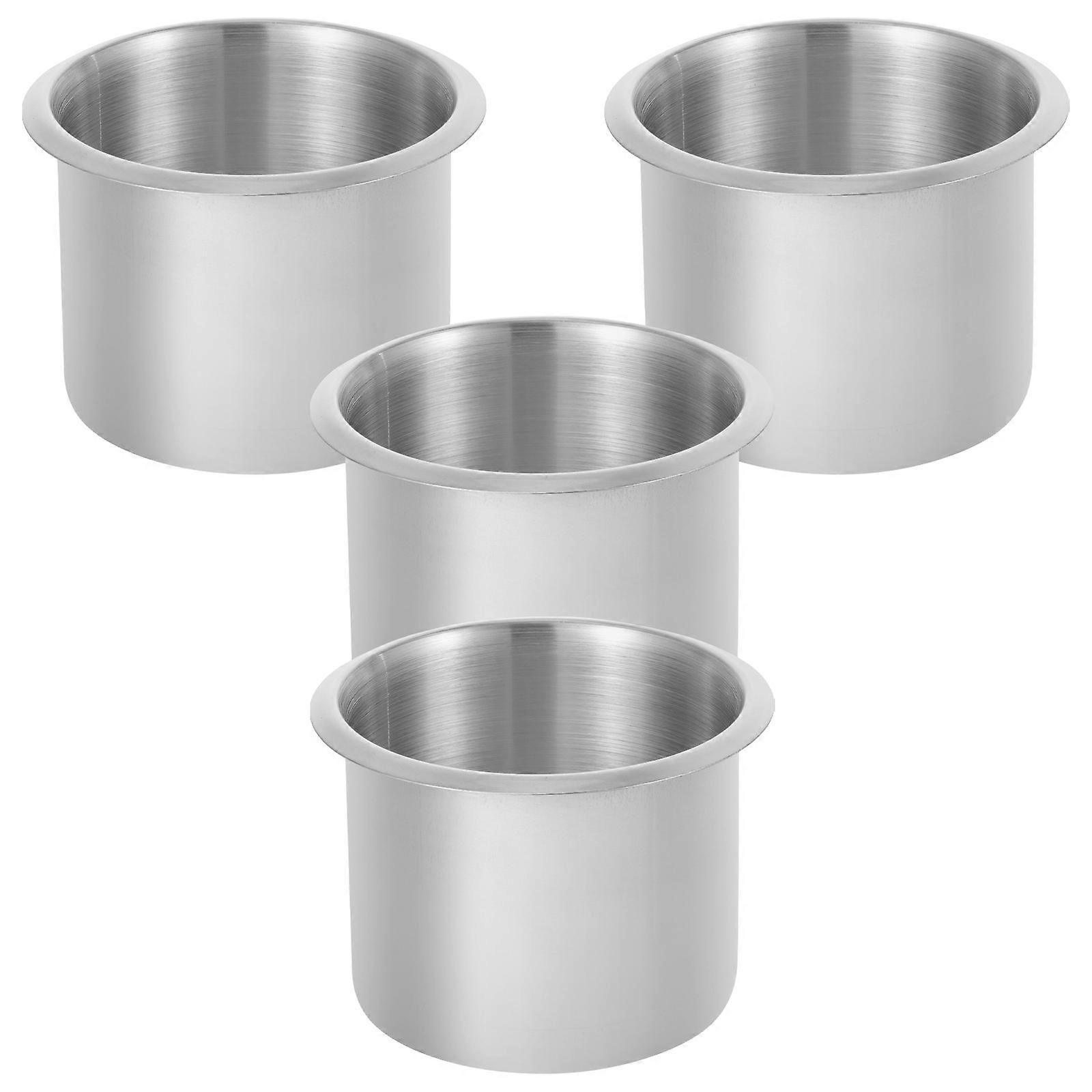 Stainless Steel Portable Recessed Drop In Drink Can Holders – 4pcs Set for Car, Yacht, and Table Use, Easy Installation and Stable Storage