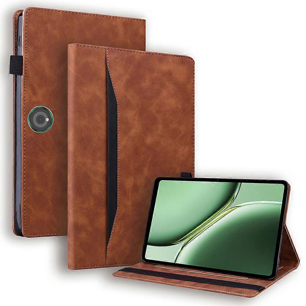 TKdaddy For OnePlus Pad 2 Pad Pro Case PU Δερμάτινο Business Folio Προστατευτικό κάλυμμα tablet Θήκη κάρτας Καφέ