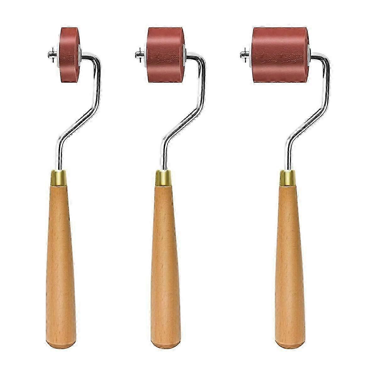 3pcs Rubber Rollers Rollers for Crafting, Ink Roller Set with Comfort Grip for Printmaking, Crafts
