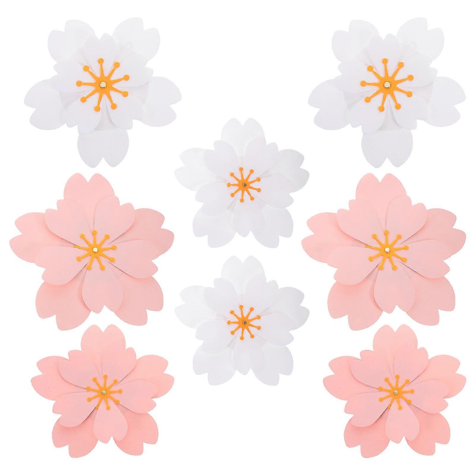 Flower Wall Backdrop Paper Decor 3D Shape For Nursery Room Decoration 8Pcs