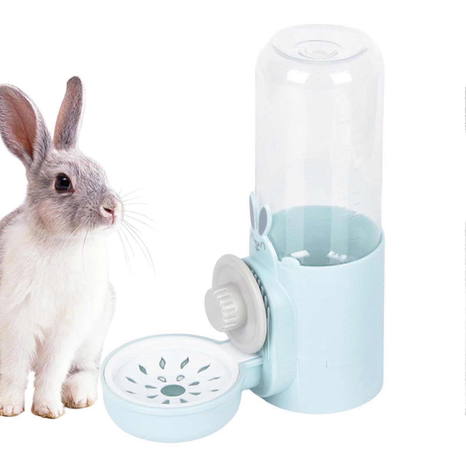 Rabbit Water Dispenser for Cage, 500 ml Chinchilla Water Dispenser, Automatic for Pets in Kl Cyan Blue