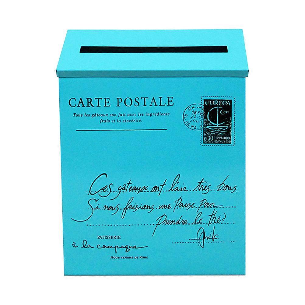 Post Box Mailbox for Home Wall Decoration Ornament Blue