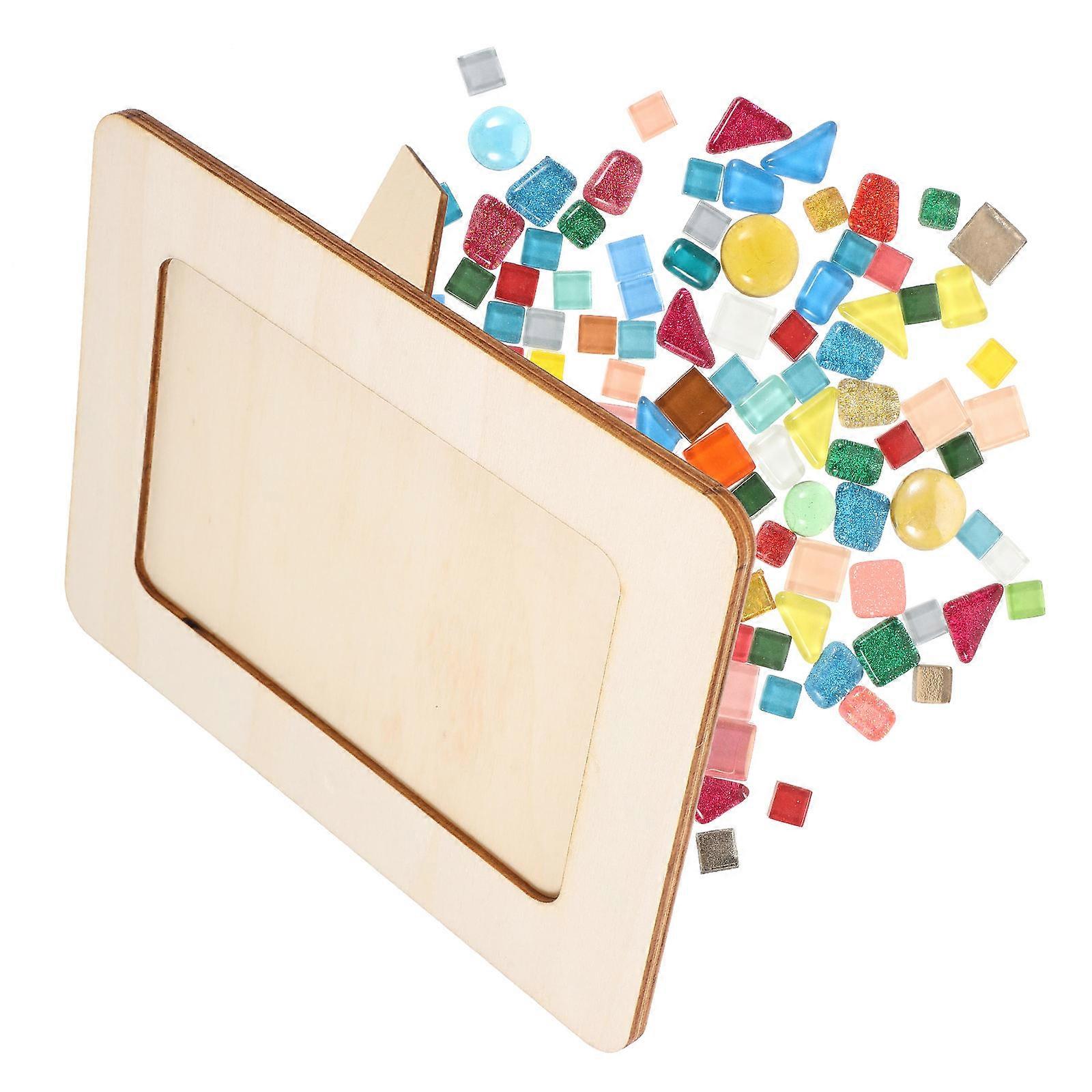 Diy Picture Frames Wooden Frame for Crafts Square Shape Simple Style 19.00X14.00X0.30CM Photo Display 1Set