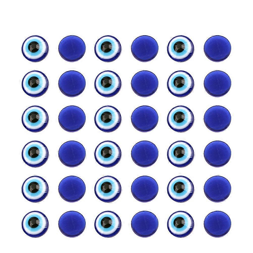 Flat Back Evil Eye Perlen 100Pcs Blaue Oblate Perlen für Scrapbooking und Bastelprojekte 10 x 10mm