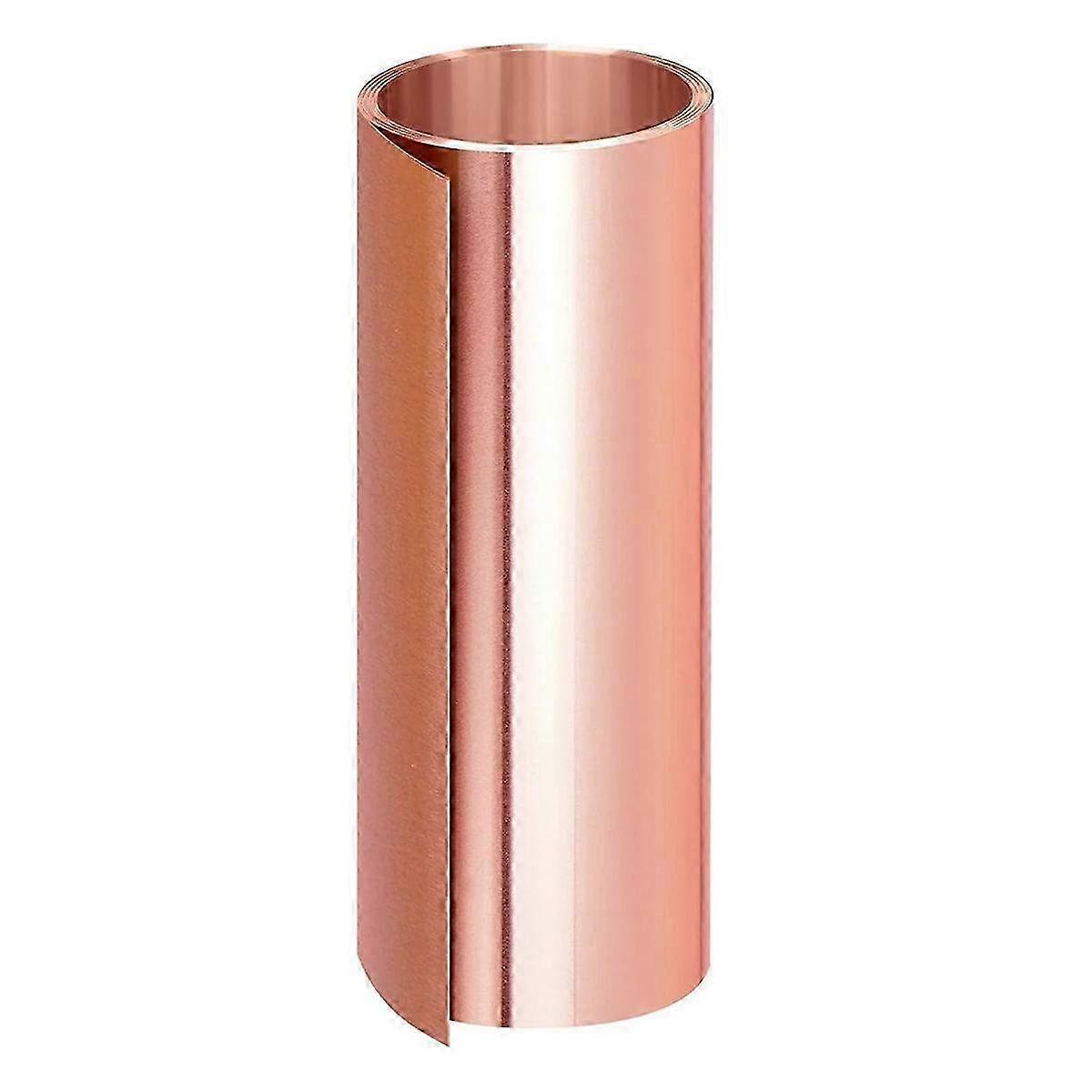 Copper Foil Sheet Roll - 6in x 5Ft Copper Sheet with 0.1mm Thickness for Crafting, DIY Projects & Electrical Use