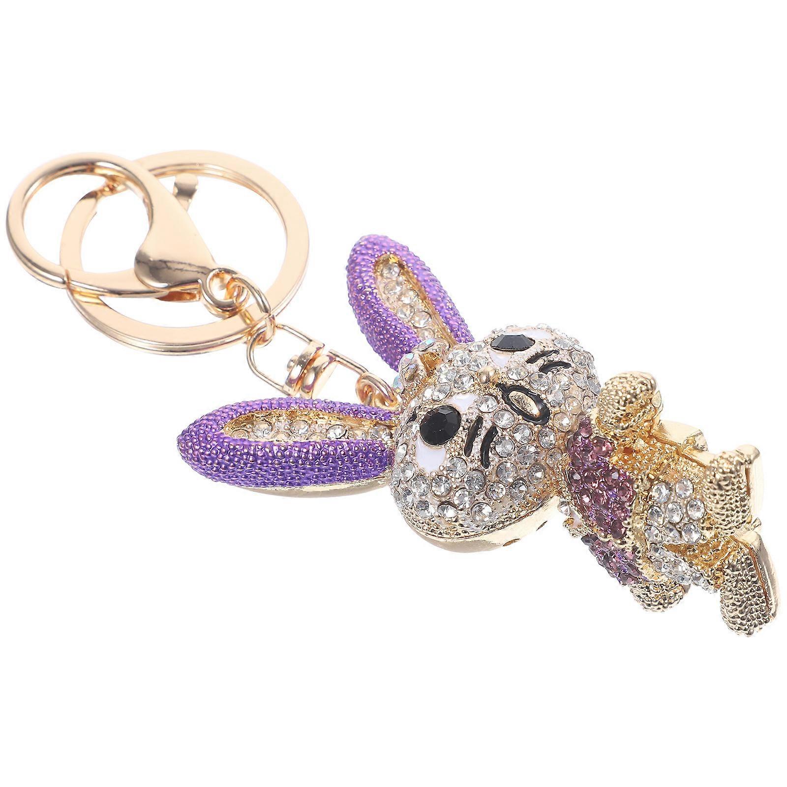 Delicate Zinc Alloy Rabbit Key Ring Ornament For Family Members Easter 1Set