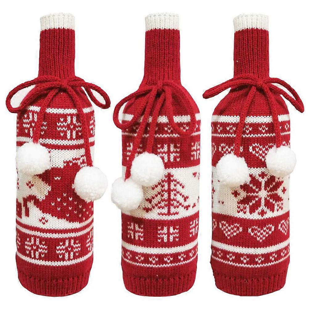 Xmas Protector Knitted For Lovers Red 29X11CM 3Pcs