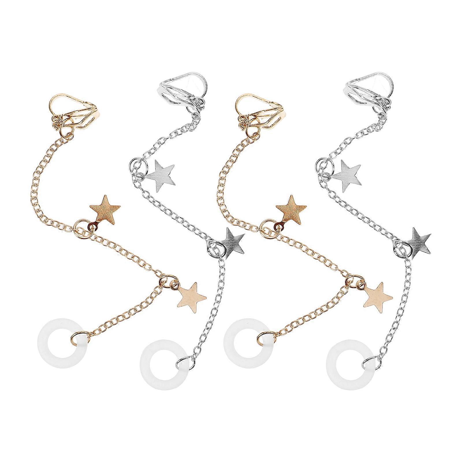 Elegant Silver Alloy Accessories for Decoration Ergonomic Design Durable and Fashionable 2 Pairs