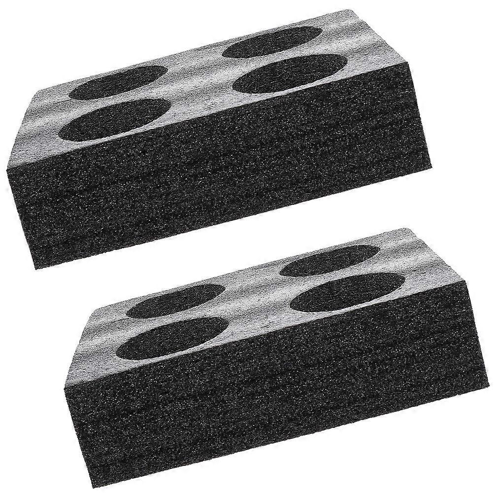 Black EPE Foam Cup Carrier Tray with Multiple Holes for Holding Beverage Cups and Takeout Drinks Cups 2 pcs